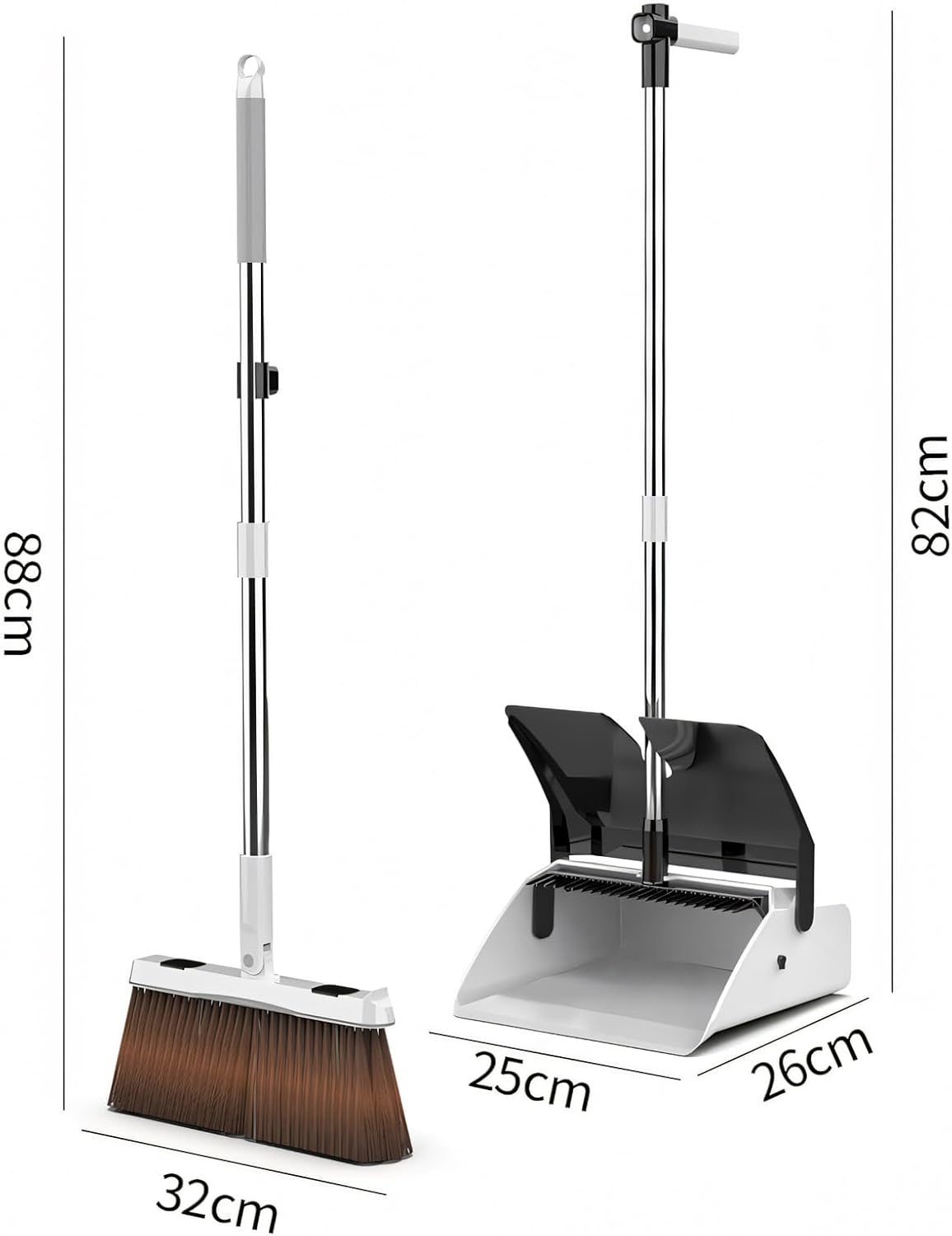 3 Pack Commercial Heavy Duty Broom and Dustpan with Comb Set, Perfect Dustpan and Brush Combination for Efficient Home Cleaning, Yellow and Blue image number 3