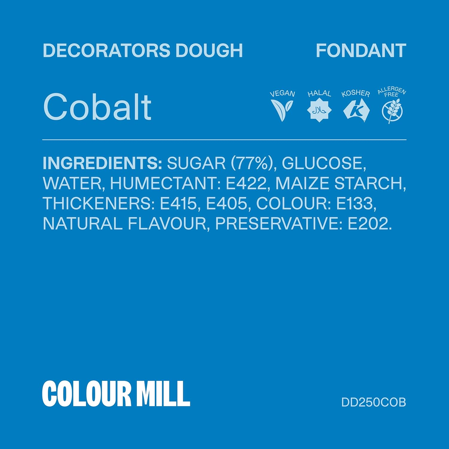 Colour Mill Decorators Dough Premium Ready to Roll Fondant Cobalt 250G image number 2