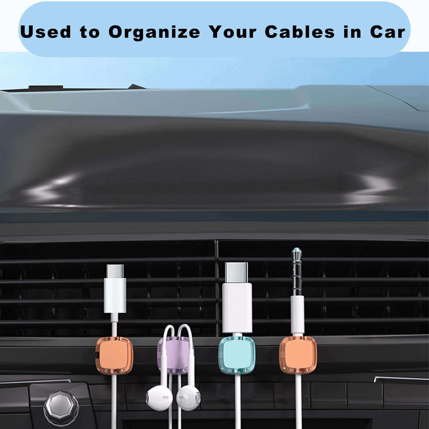 12 Pack Magnetic Cable Organise, Adhesive Cable Management Clips Holder, Wire Holder Keeper Organizer, Phone USB Charger Cable Holder, Wire Cord Management for Wall Car Desktop Nightstand-Mix Color image number 5