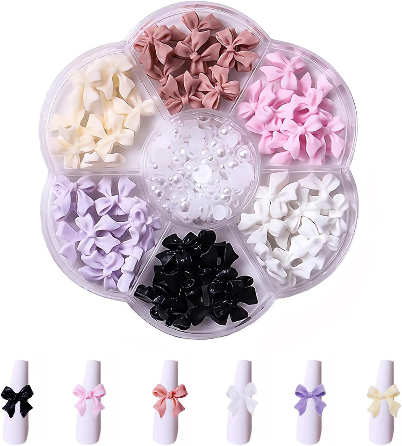 Mtxorvix 3D Bow-Knot Colorful Nail Charms Set - Women'S DIY Nail Art Rhinestones image number 6
