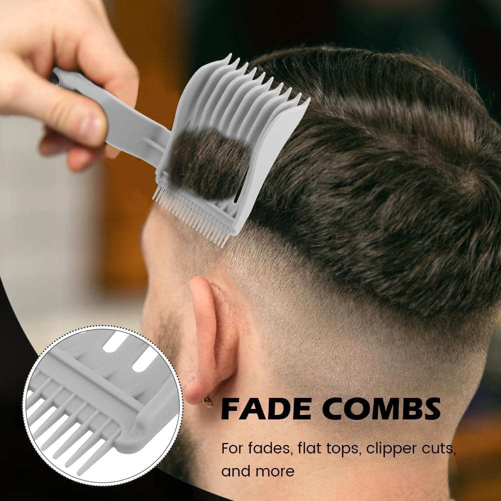 Barber Cutting Comb Men'S Fade Comb, 2Pcs Fade Comb Blend Friend Fade Comb,Barber Fade Comb Barber Cutting Comb,Curved Positioning Clipper Comb,Barber Barber Fade Comb Curved Positioning Comb for Men image number 4