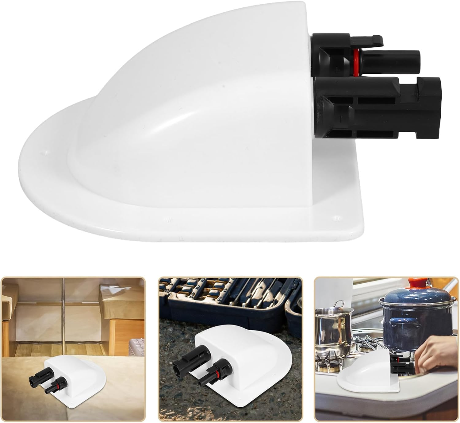 Alipis Solar Double Cable Entry Box Connector for Rv Yacht Boat Roof Easy Installation No Drilling Required Versatile Use for and Holiday Homes image number 4