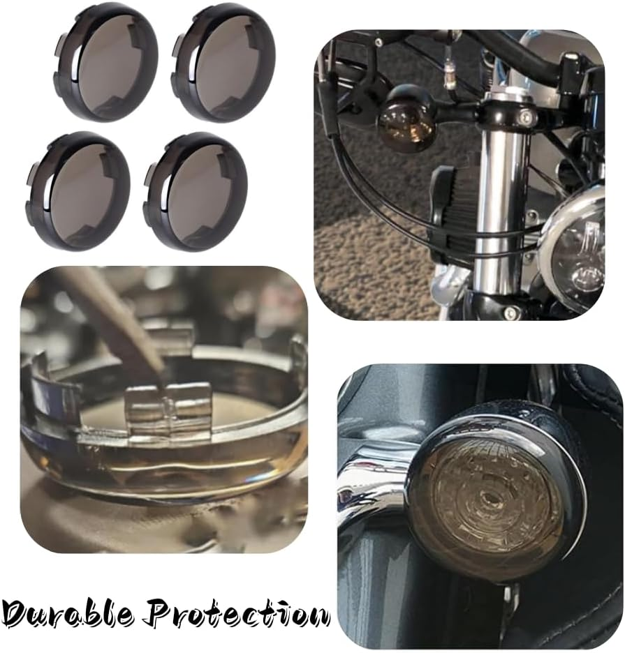 4Pcs 2Inch Smoke Bullet Turn Signal Light Lens Cover,Anti-Scratch Lenses Fit for Harley Touring Street Glide Road Glide Road King Electra Glide Softail Dyna Sportster Iron883 1200 image number 2
