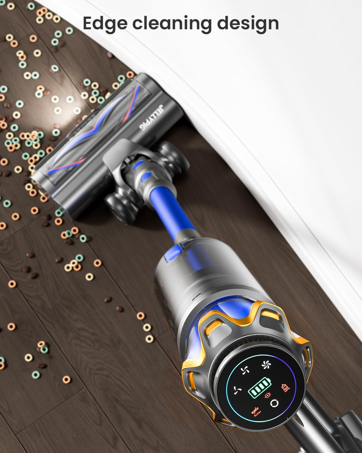 Cordless Vacuum Cleaner, Upgraded 580W 48KPA 65Mins Cordless Stick Vacuum Cleaner with Self-Standing and Touch Screen, Anti-Tangle Wireless Vacumm, Vacuum Cleaners for Home/Pet Hair/Carpets/Floors image number 2