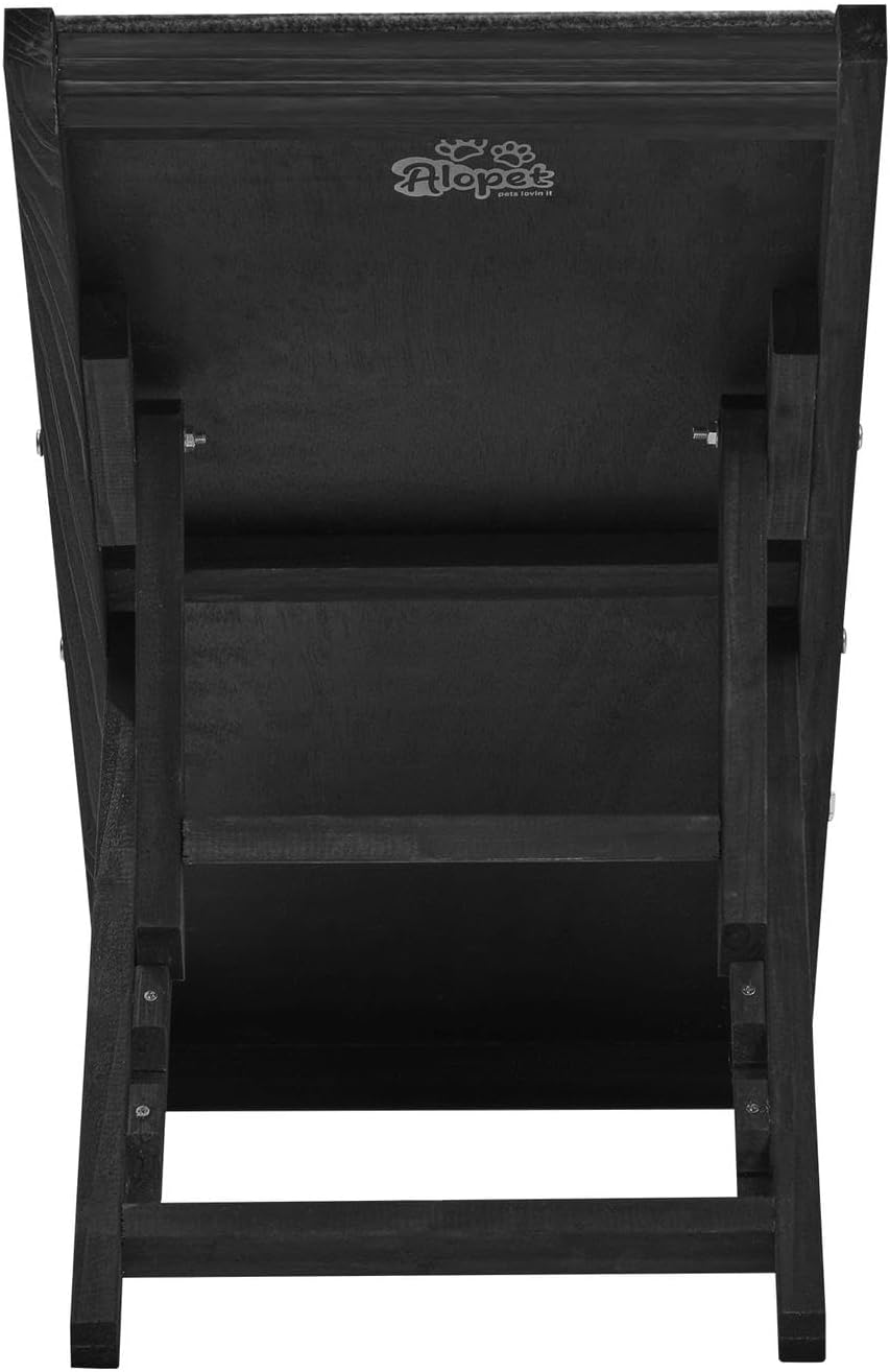 Foldable Dog Ramp, Dogs Stairs with anti Slide Surface, 3 Adjustable Height (33-56Cm), No Assembly Required, Wooden Pet Ramp for Senior Dogs, Cats, Bed Sofa Car, 90X36Cm, Black image number 3
