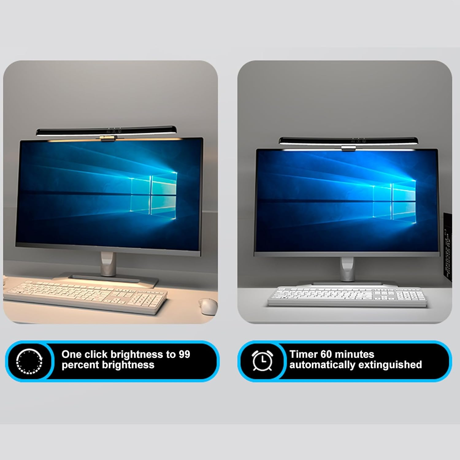 Curved Monitor Light Bar for Computer Screen, Dimmable Eye Asymmetrical Light Source with Type C Interface, Clip for Curved Screen image number 1