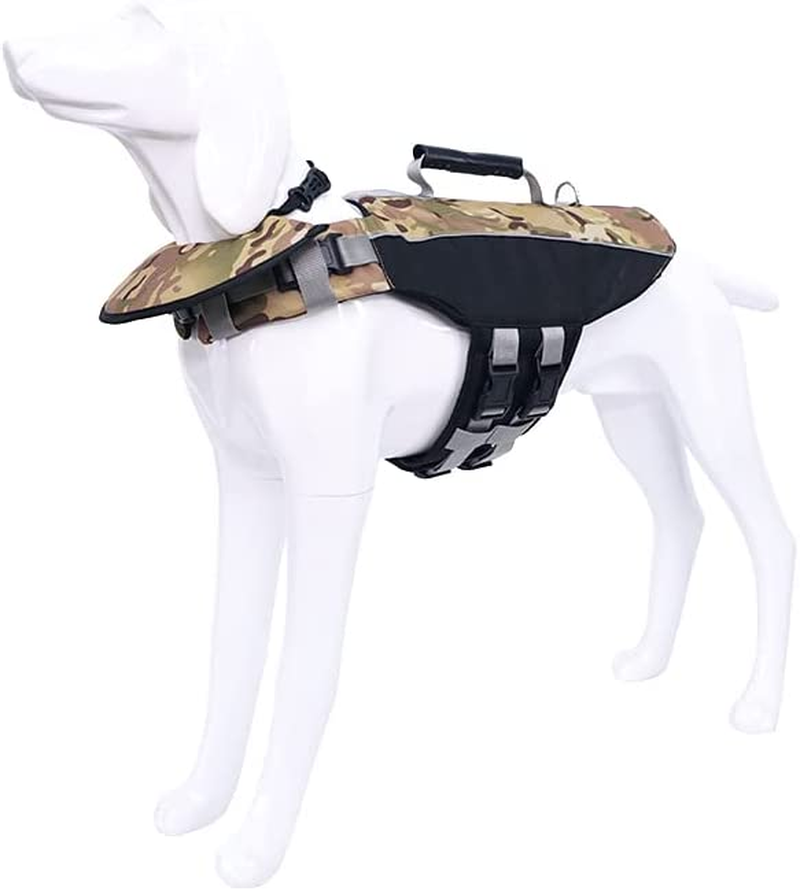 Dog Life Jacket Pet Swimwear Floating Safety Vest Buoyancy Aid Harness Swimming Swimsuit Puppy Vocation Summer Adjustable Pool Camo Green M image number 4