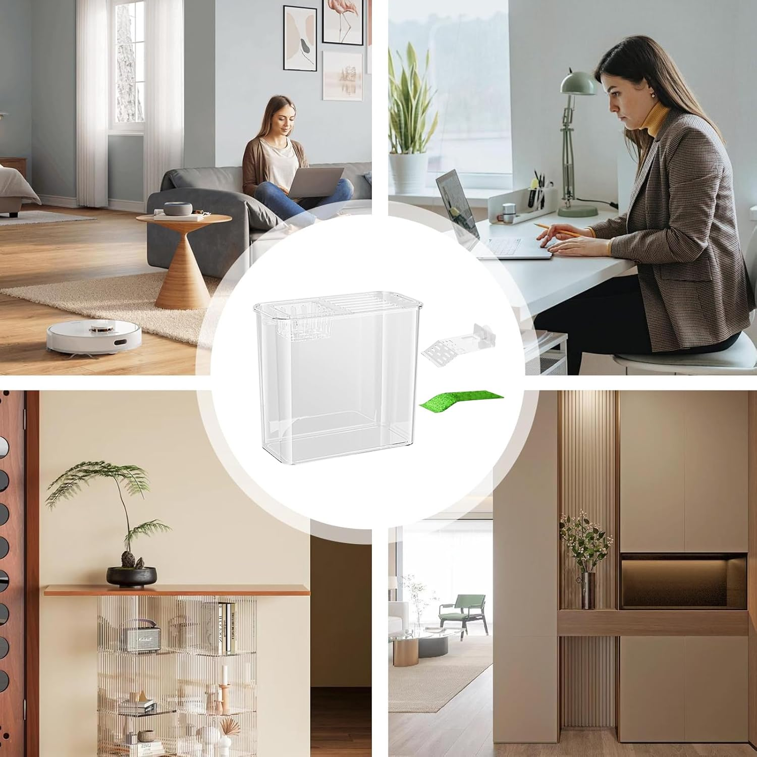 Yorajuy Betta Fish Tank,Transparent Pet Supplies Terrarium Fish Decor,Aquatic Turtle Tanks and Aquariums | for Feeding Basking Amphibians Tortoise Crayfish Hermit Crabs Frog Home Office Apartment