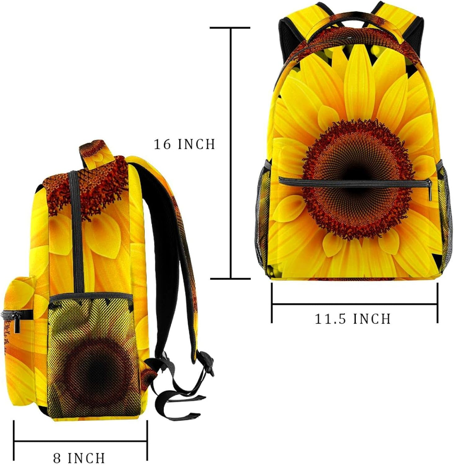 Nature Sunflower Backpack Students Shoulder Bags Travel Bag College School Tote Backpacks image number 5