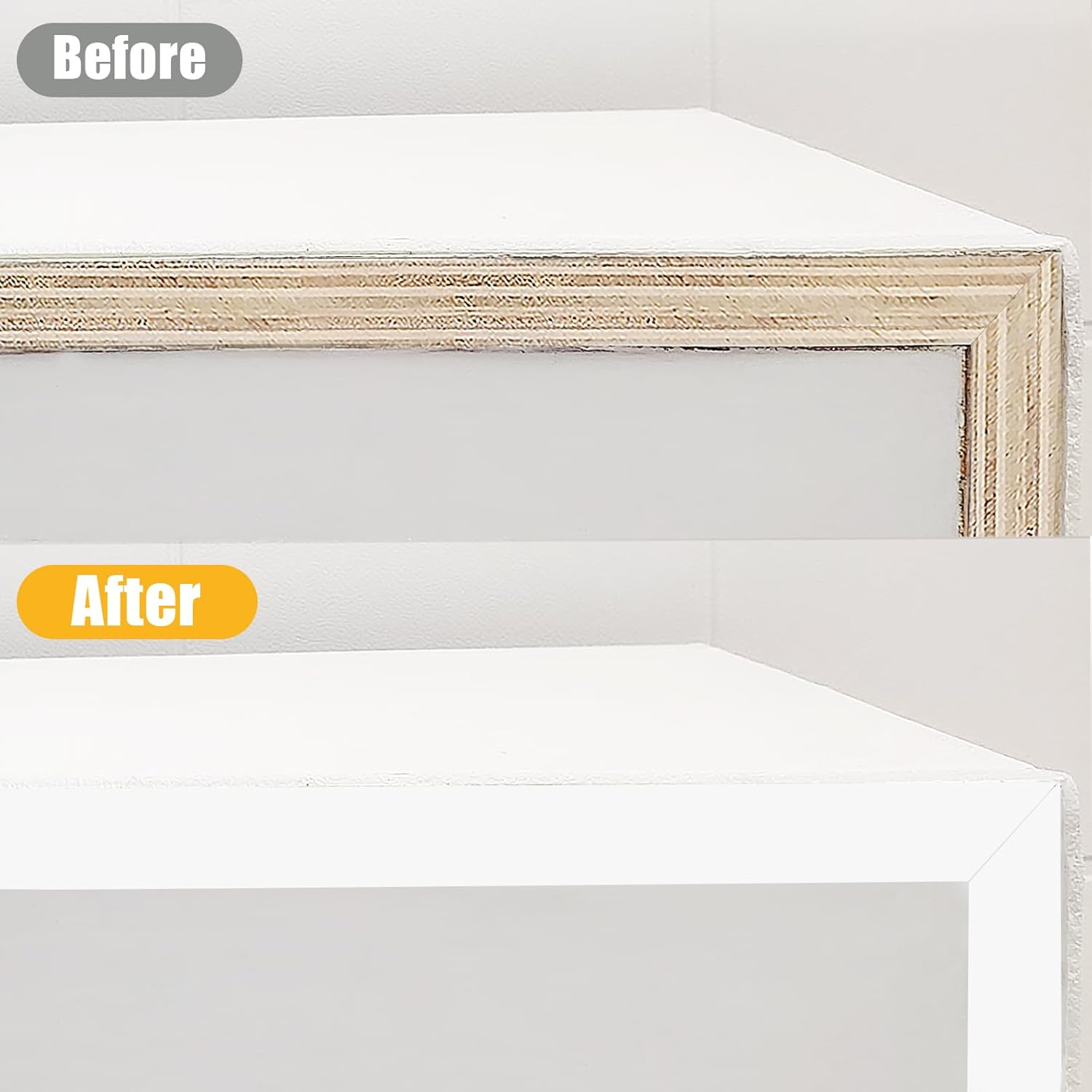 White Self-Adhesive Veneer Edging Strip,Furniture Edge Banding Trim,Kitchen Worktop Tape Skin-Feel,1Cm X 10M