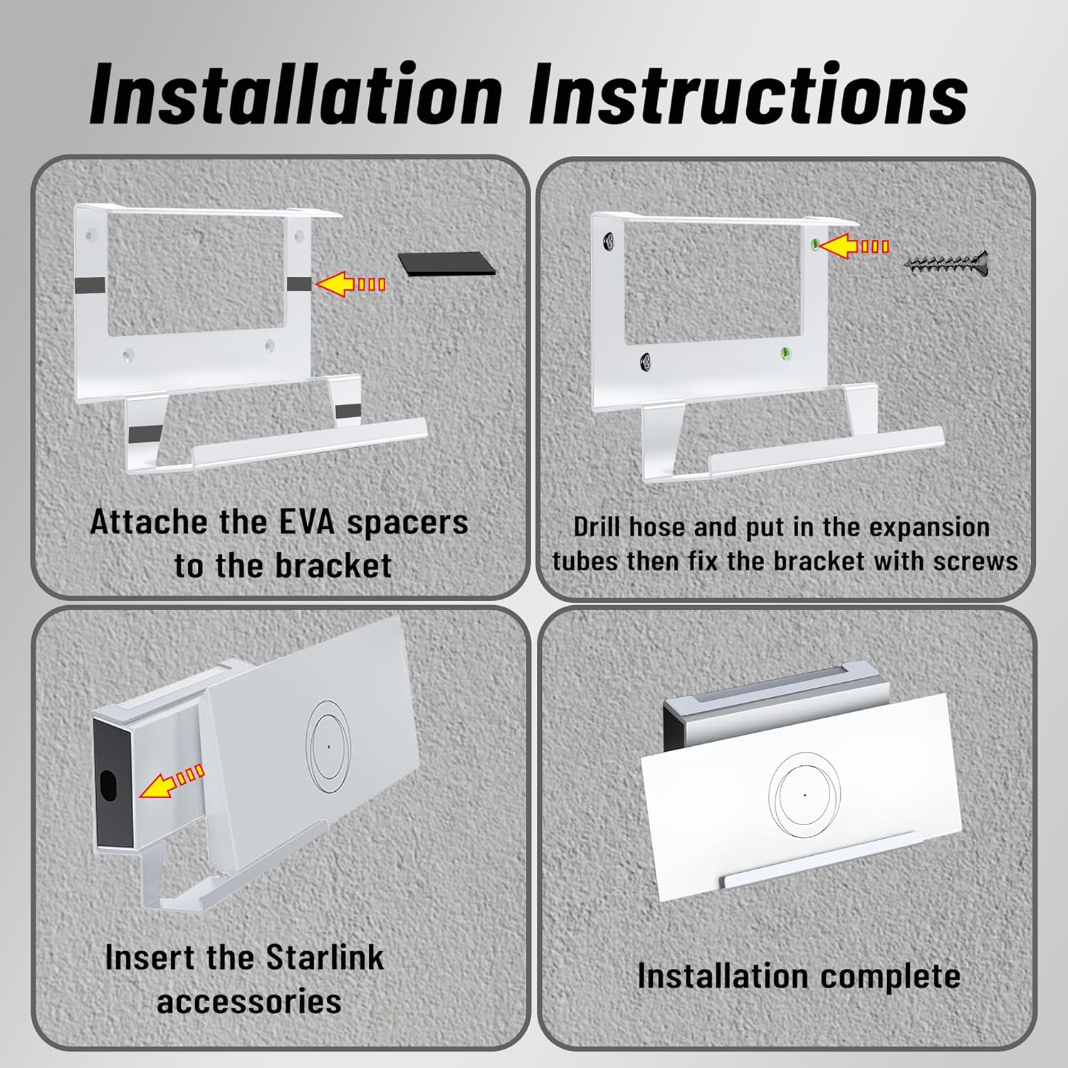 Starlink Gen 3 Mount,Starlink Gen 3 Router Wall Mount,Starlink Internet Kit Satellite, Stainless Steel Starlink Mount for Starlink Router,Starlink Accessories for Home,Office,Rv,Boat image number 2
