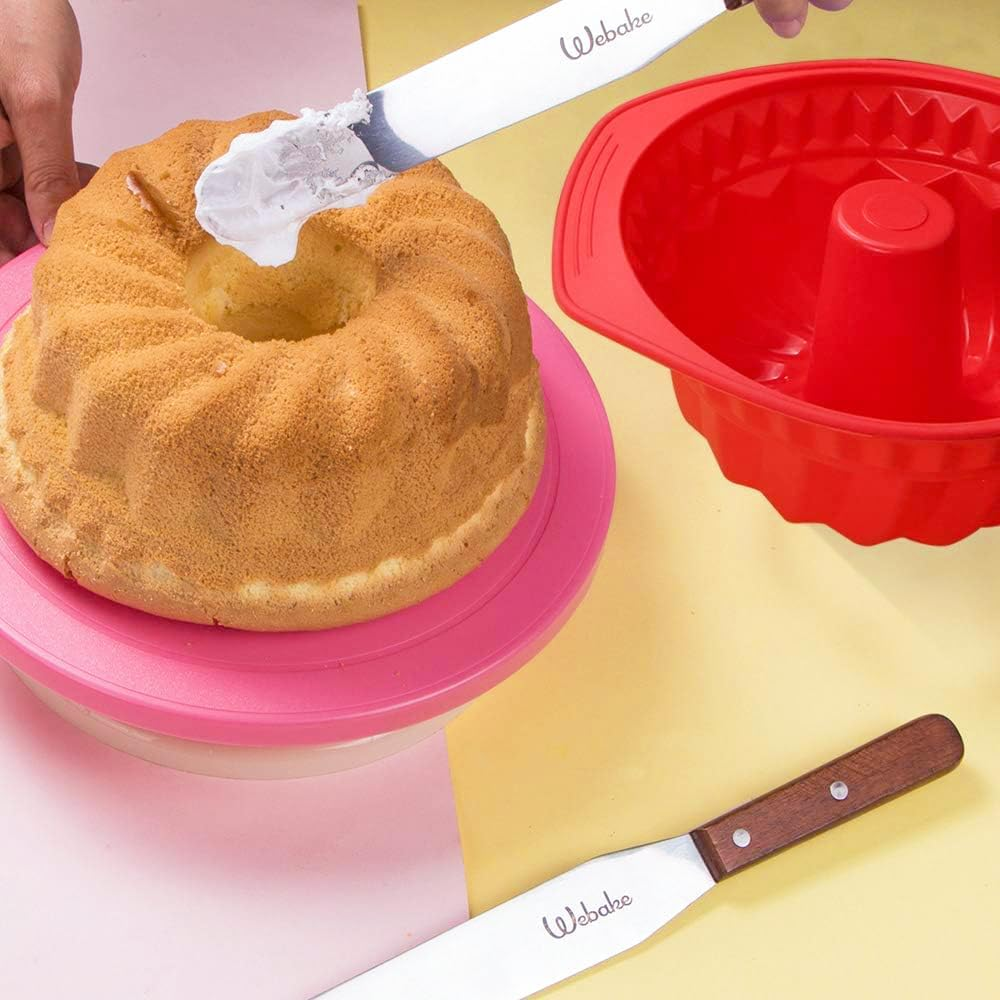 Webake Silicone Fluted Bundt Cake Baking Pan Nonstick Cake Baking Mold Bakeware Fda-Approved image number 5