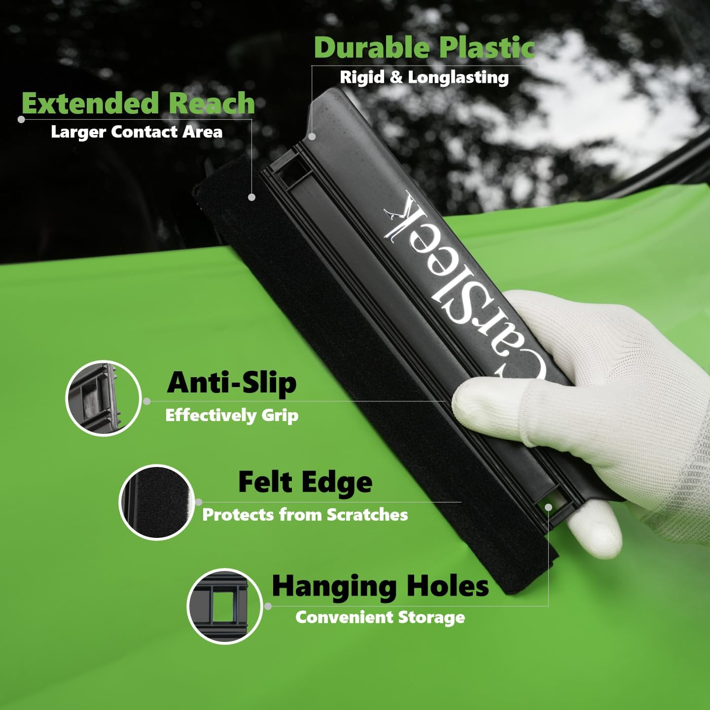 Auto Vinyl Wrap Kit, Microfiber Felt Edge Squeegee, Vehicle Solar Film, Window Tint Tool, Wallpaper & Sign Sticker Application, Car Decal Installation, Smooth, Scratch-Free, Protect Paint, 4Pcs, Black image number 2