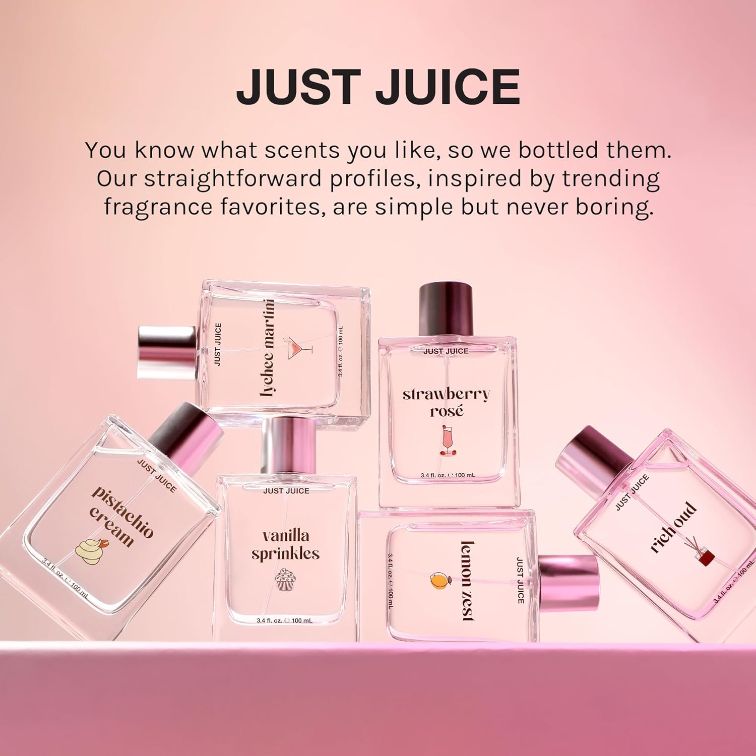 Just Juice Vanilla Sprinkles - Vanilla Perfume for Women and Men - Gourmand Mini Travel Perfume with Whipped Cream Notes - 10 Ml