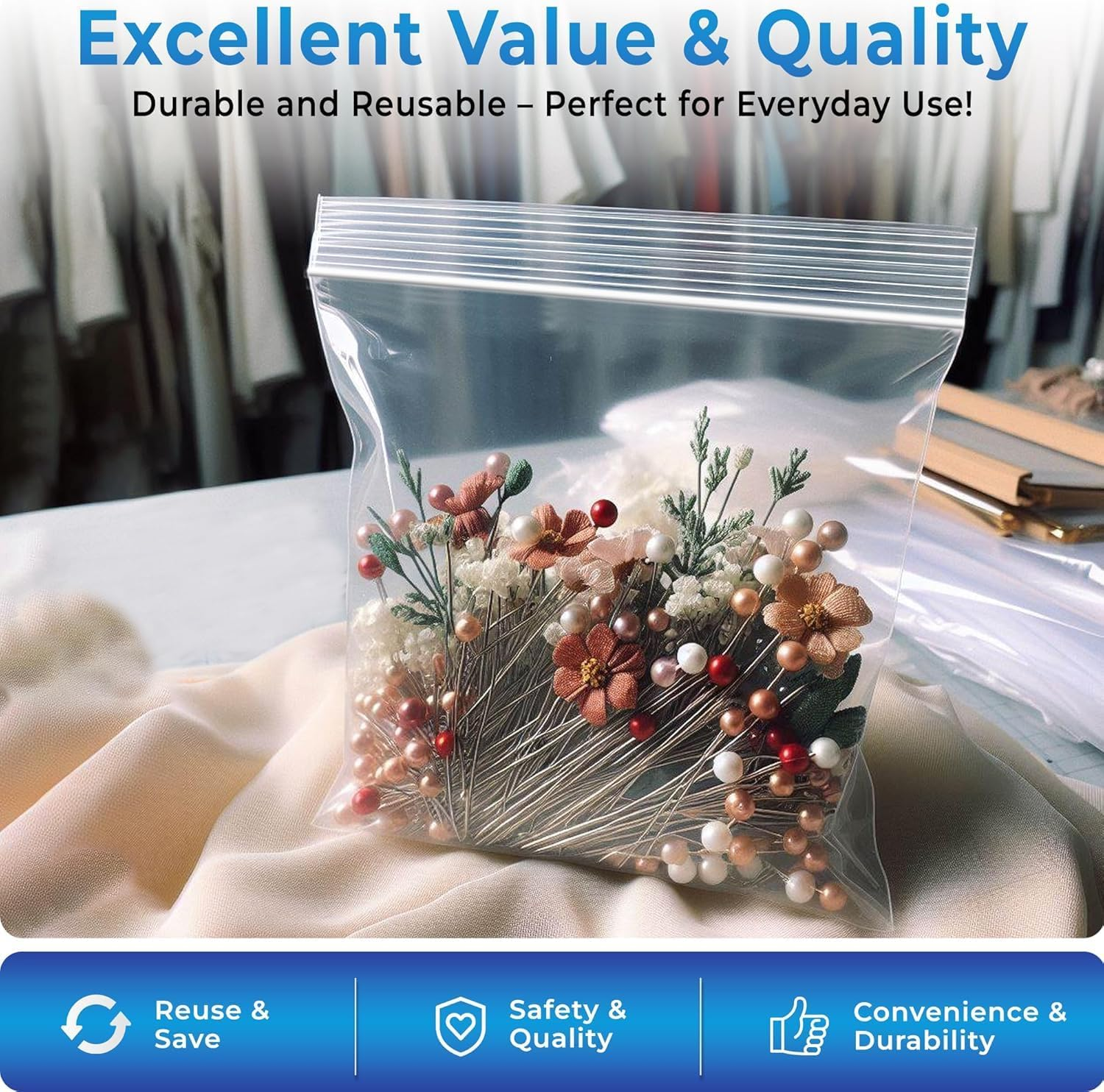 Ozchillon 100 to 500Pcs Bulk Resealable Zip Lock Bags &ndash; Clear Plastic Packaging Pouches for Jewellery, Food, Parts, Lollies &ndash; Multiple Sizes & Thicknesses (500, 9X13Cm)