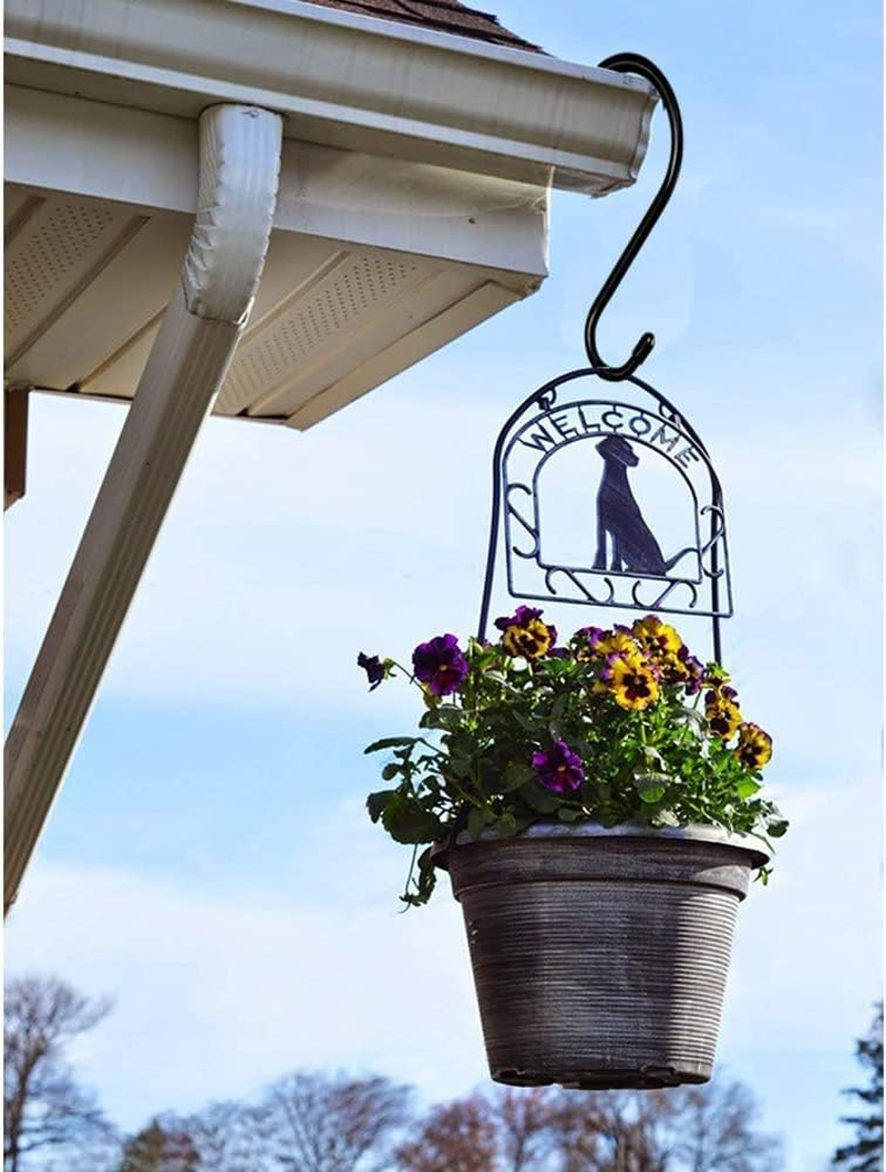 6 Inch Heavy Duty S Hooks,Large Vinyl Coated S Hooks for Hanging Plants，6 Pack 7Mm Thickness Black Rubber Coated S Hooks Non Slip Metal Hook for Hanging Closet,Garden,Bird Feeders (Black) image number 6