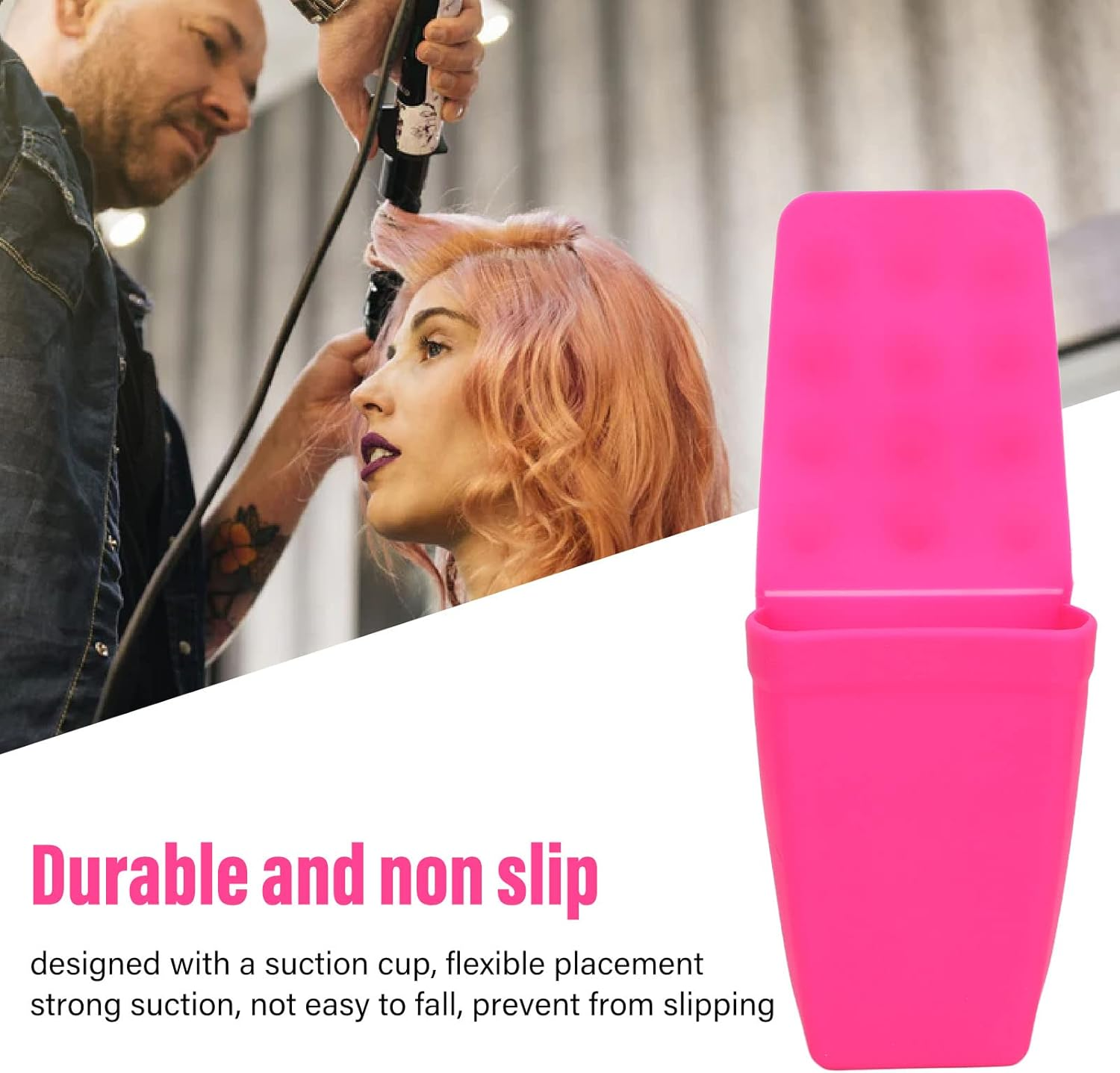 Professional Silicone Heat Resistant Mat Pouch for Hair Straightener, Portable Travel Mat and Cover for Curling Iron, Flat Iron, Silicone Mat Pouches for Hot Hair Styling Tools (Pink) image number 6