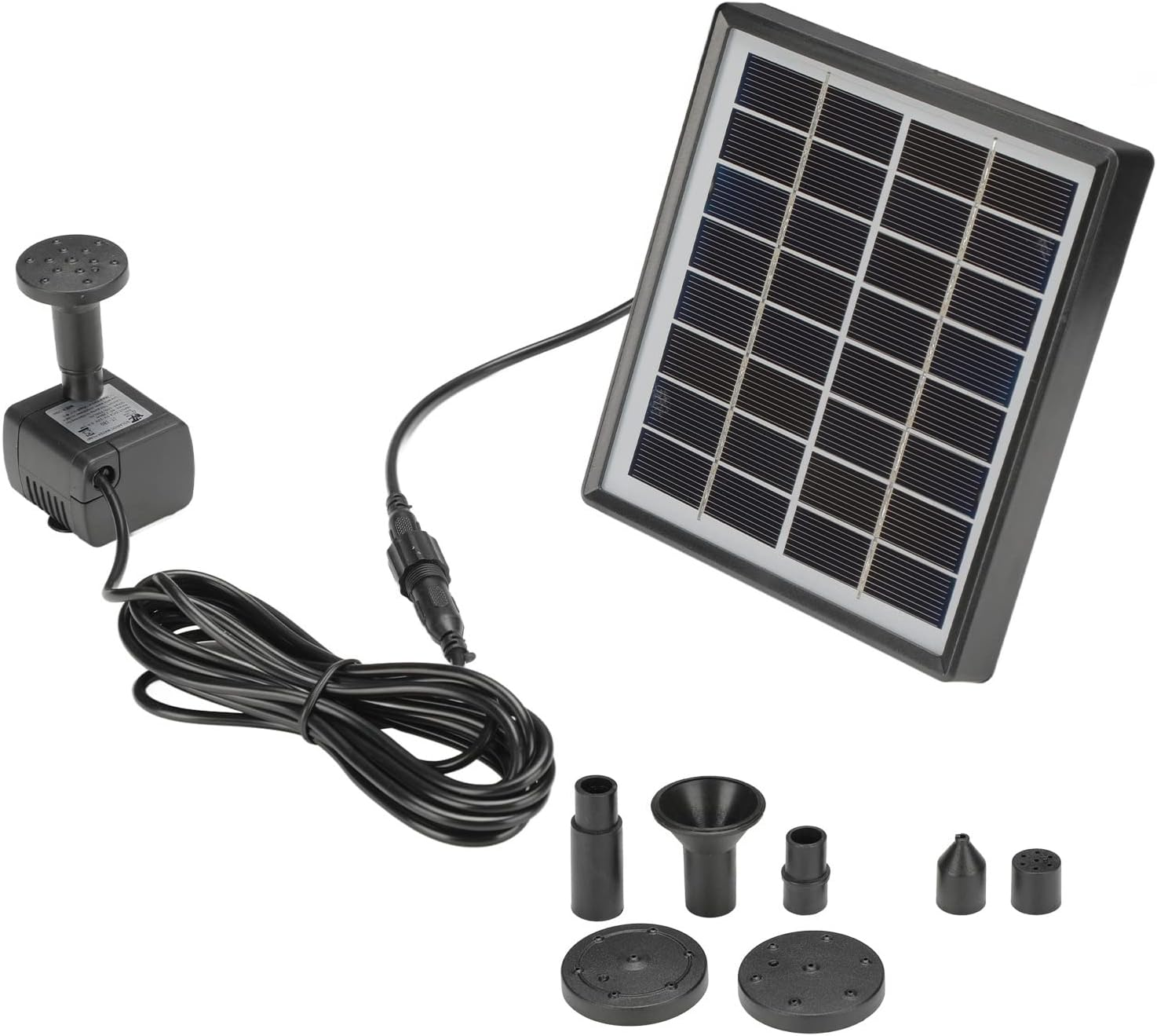 2W Energy Saving Solar Fountain Pump Efficient Water Fountain for Bird Bath Small Pond Solar Powered Water Cycle Oxygen Plastic Black 342G image number 5