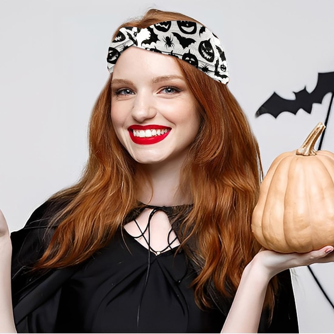 ZORVYN Pack of 4 Halloween Hair Bands, Women'S Headband, Wide Elastic Hair Bands for Women, Scary Costume Accessory image number 3