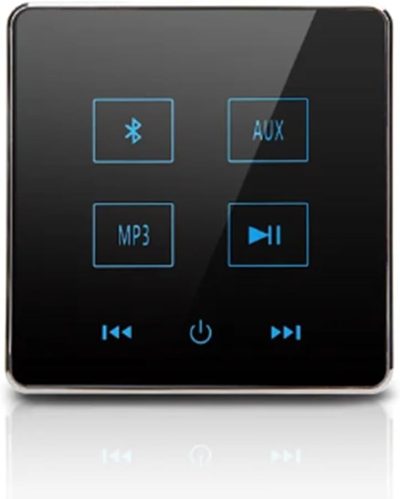 Home Theater Bluetooth Wall Amplifier Touch Screen Music Panel Home Background Audio System Support USB TF Card(Black) image number 1