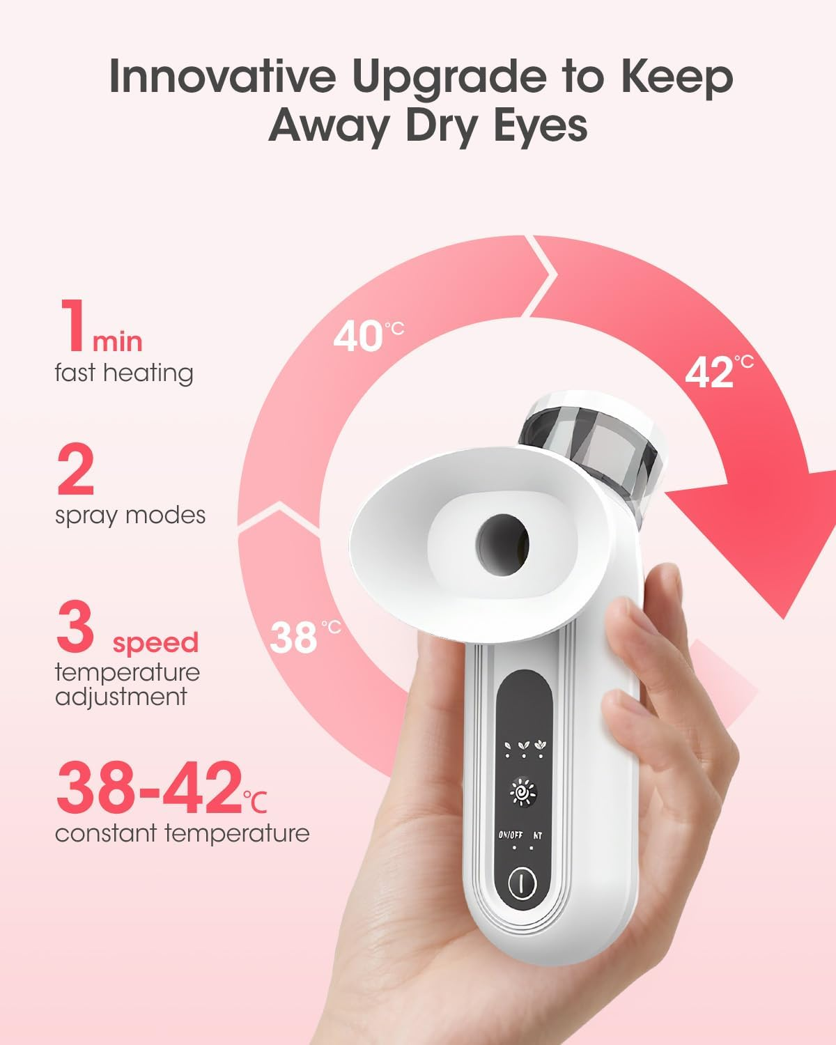 MYMULIKE Eye Steam Sprayer, Portable Steam Therapy for Dry Eyes, Personal Mini Soothing Steamer for Eye Care image number 3