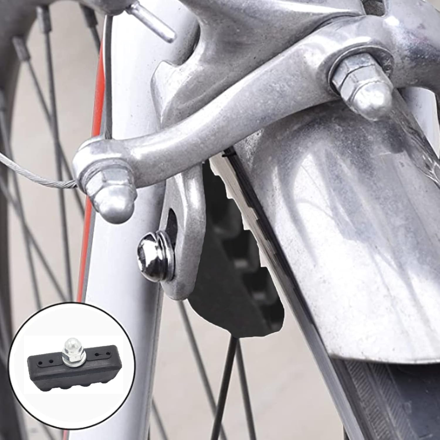 Cheerock 2 Pair Bike Brake Pads, Rubber V-Brake Pads for Mountain & Road Bicycles, Quiet & Non-Skid Cycling Accessories for Enhanced Safety image number 4