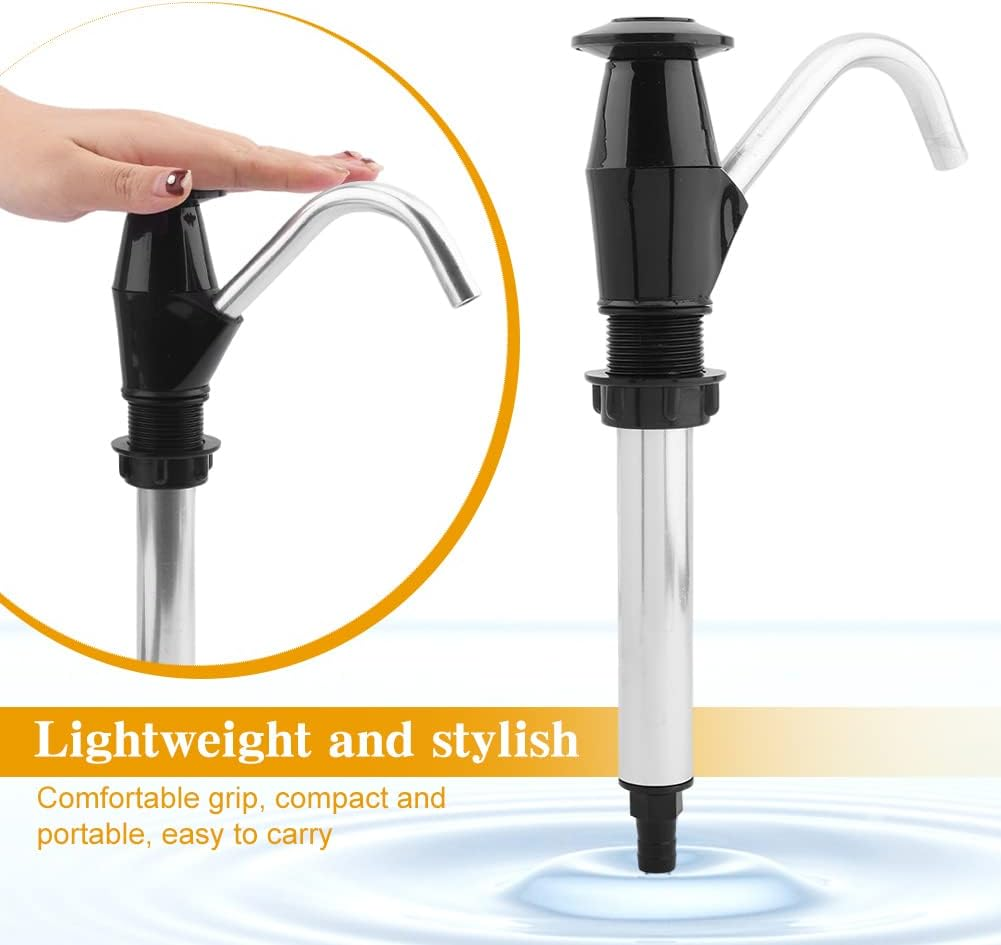 Caravan Sink Water Hand Pump, Hand-Operated Drum Pump, Double Action Camping Trailer Motorhome Replacement Pumping Tool for Camping Trailer, Motorhome, Work Vehicles, Outdoors(Color:Black) - White image number 6