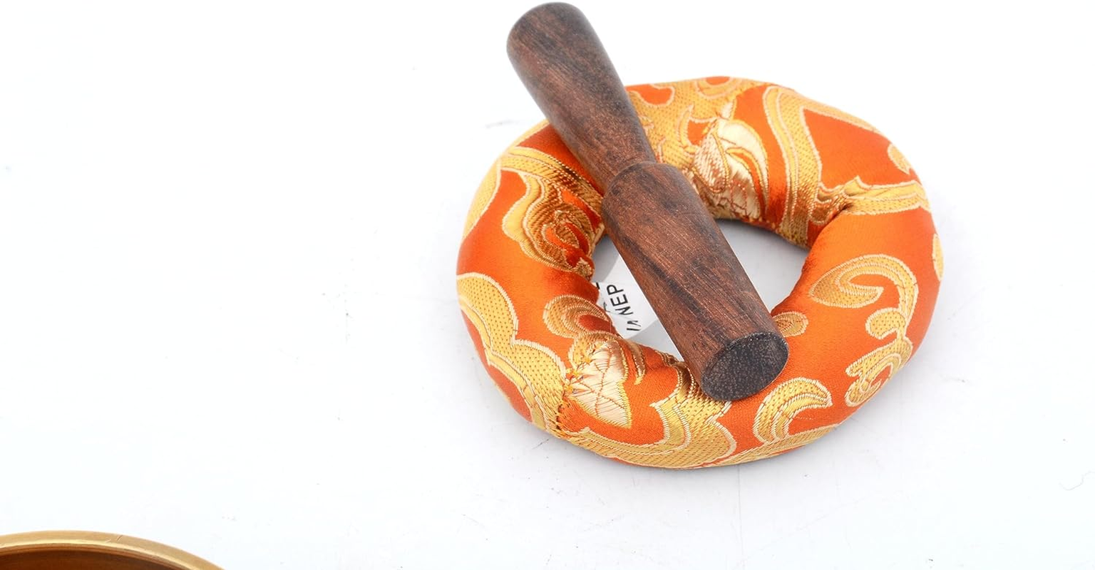 Handmade Singing Bowl-Tibetan Singing Bowl Set-Singing Bowl, Mallet and Cushion-Chakra Balance, Meditation and Peace-Handmade in Nepal image number 4