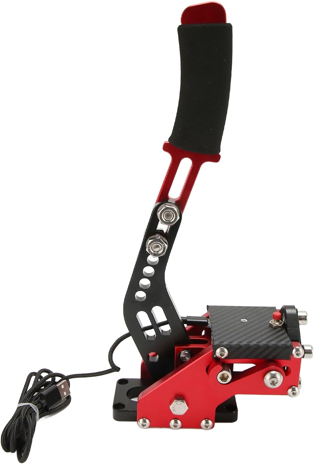 64 Bit USB PC Handbrake, 2 in 1 Sim Racing Game Handbrake, Professional Gaming Peripherals PC Handbrake Non- plus Hall Sensor for G920, Game (Red)