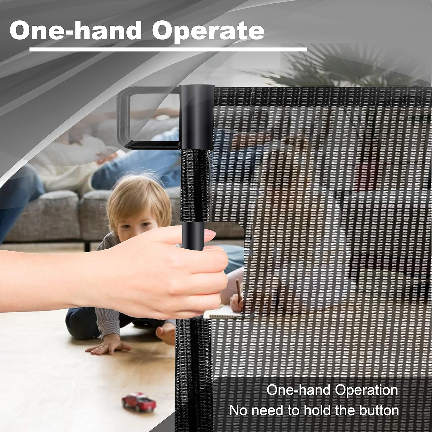 Retractable 1.5M Doorways Hallways Stairs Baby Gate Dog Pet Gate Indoor Outdoor Safety Gates image number 1