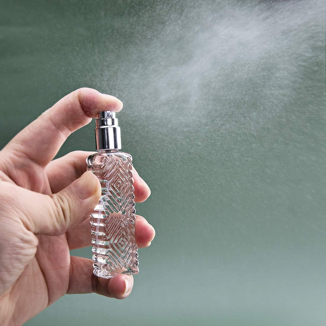 HDCRYSTALGIFTS Pack of 12 Clear Glass Atomizer Spray Bottles 10Ml Empty Refillable for Perfume Essential Oil Packed with Funnels Pipette Dispenser image number 3