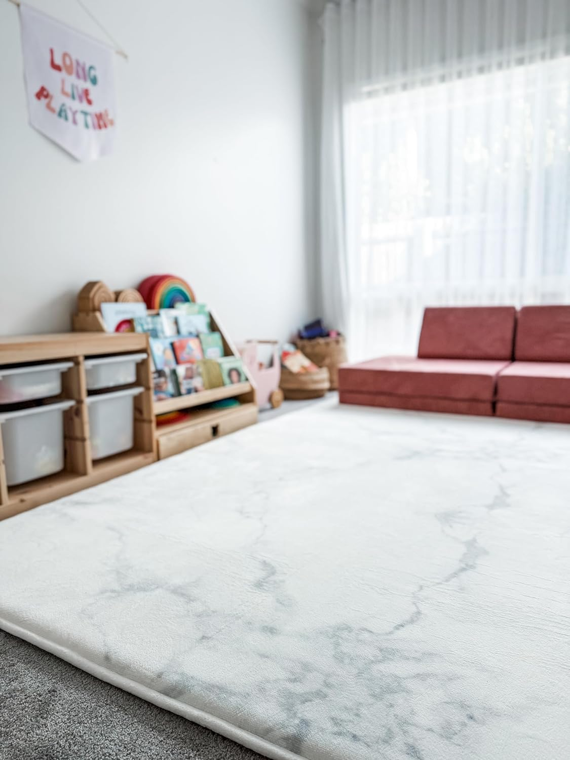 Play Rug - Plush Premium Quality High Density Foam & Mink Blend | Soft, Elegant Play Mat for Babies, Toddlers & Family Spaces (Gener&ouml;s 200&times;150 Cm) (Coastal) image number 6