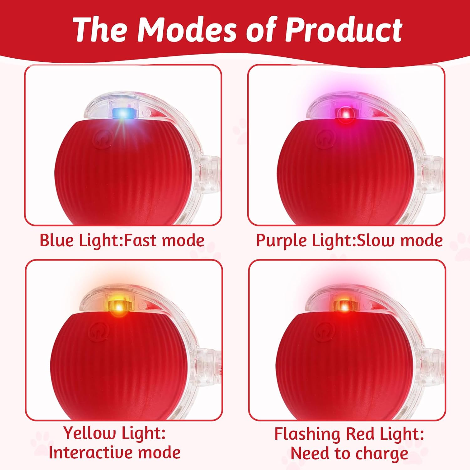 Interactive Cat Toys, Automatic Cat Toys for Indoor Cats Electric Rolling Cats Ball Toy Rechargeable Irregular Moving Cat Toys Chase Mate Ball Smart Pet Ball for Indoor Large Small Cats & Dogs image number 2