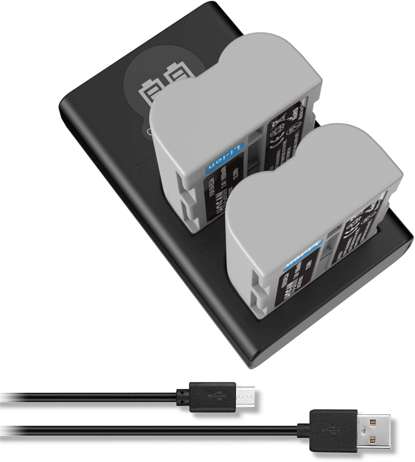 EN-EL3 En-El3E Battery (2 Pack) and Dual USB Charger Kit for Nikon EN-EL3 EN-EL3E Nikon D50 D70 D70S D80 D90 D100 D200 D300 image number 1