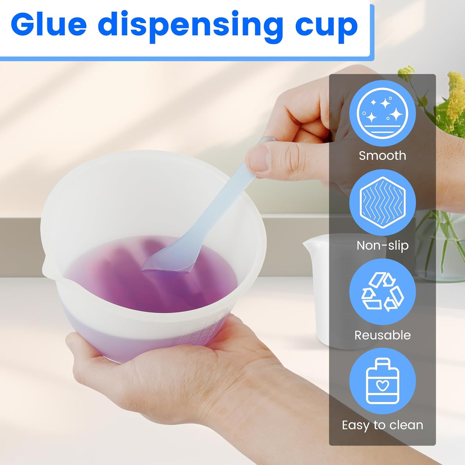 21 Pcs Silicone Measuring Cups for Epoxy Resin, Reusable Silicone Mixing Measuring Cups for Molds Jewelry Making Easy to Clean image number 3