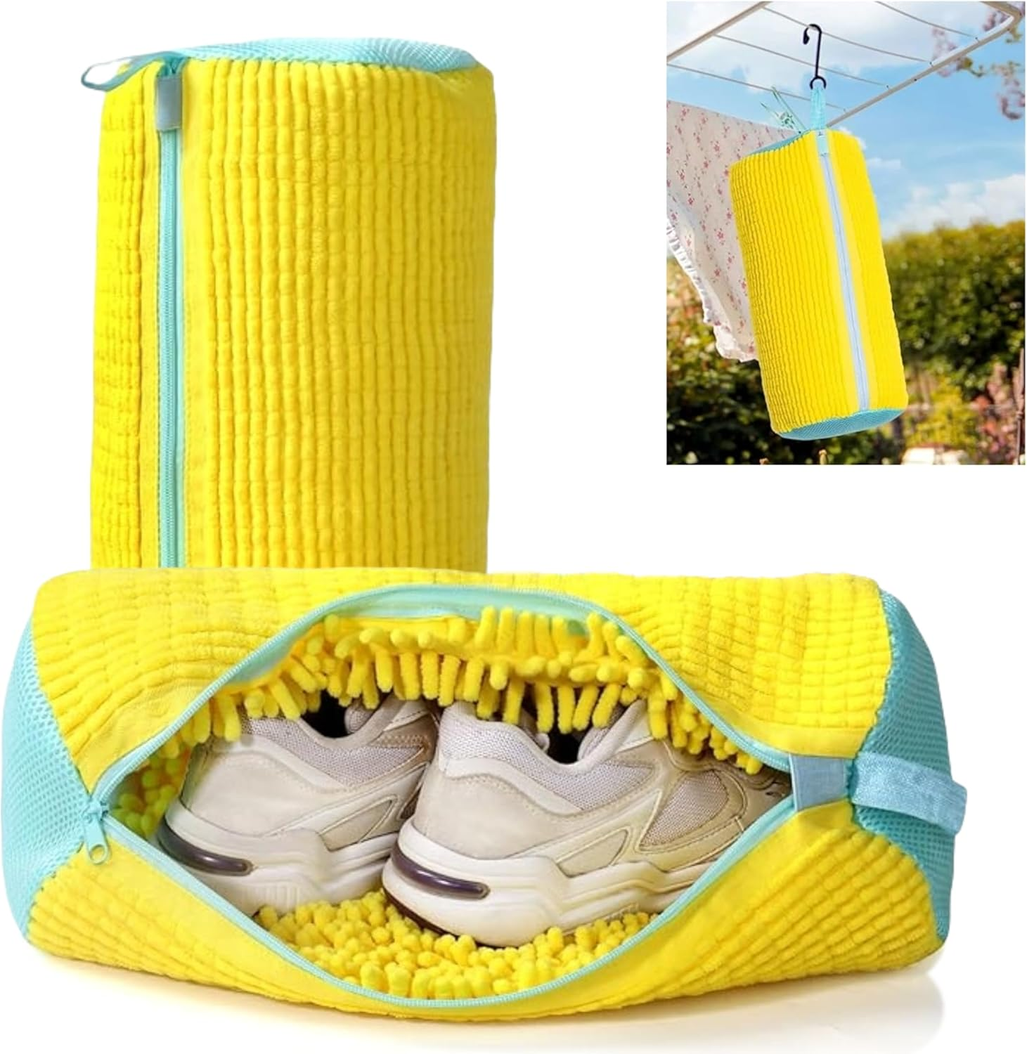 2025 New Upgraded Shoe Wash Bag, 2 Piece Shoe Laundry Bag, Reusable Shoe Bag for Washing Machine, Wrap around Dryer Laundry Zipper Organizer, 360&deg; Clean Zipper Shoe Wash Bag for All Types of Shoes image number 2