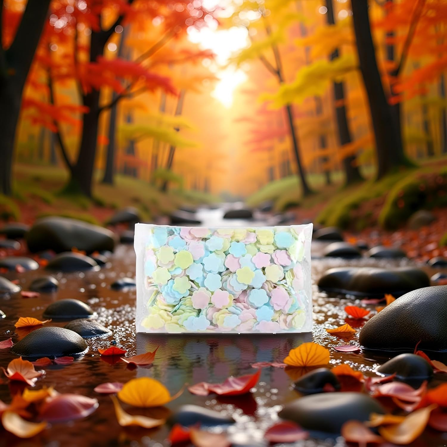 Calsgkspray 1000 Sheets Colorful Portable Disposable Paper Soap Portable Travel Hiking Washing Hand Bath Toiletry Paper Sheets Confetti Women Kids Soaps,Soap Sheet,Papers Sheet for Travel,Cleansers image number 3