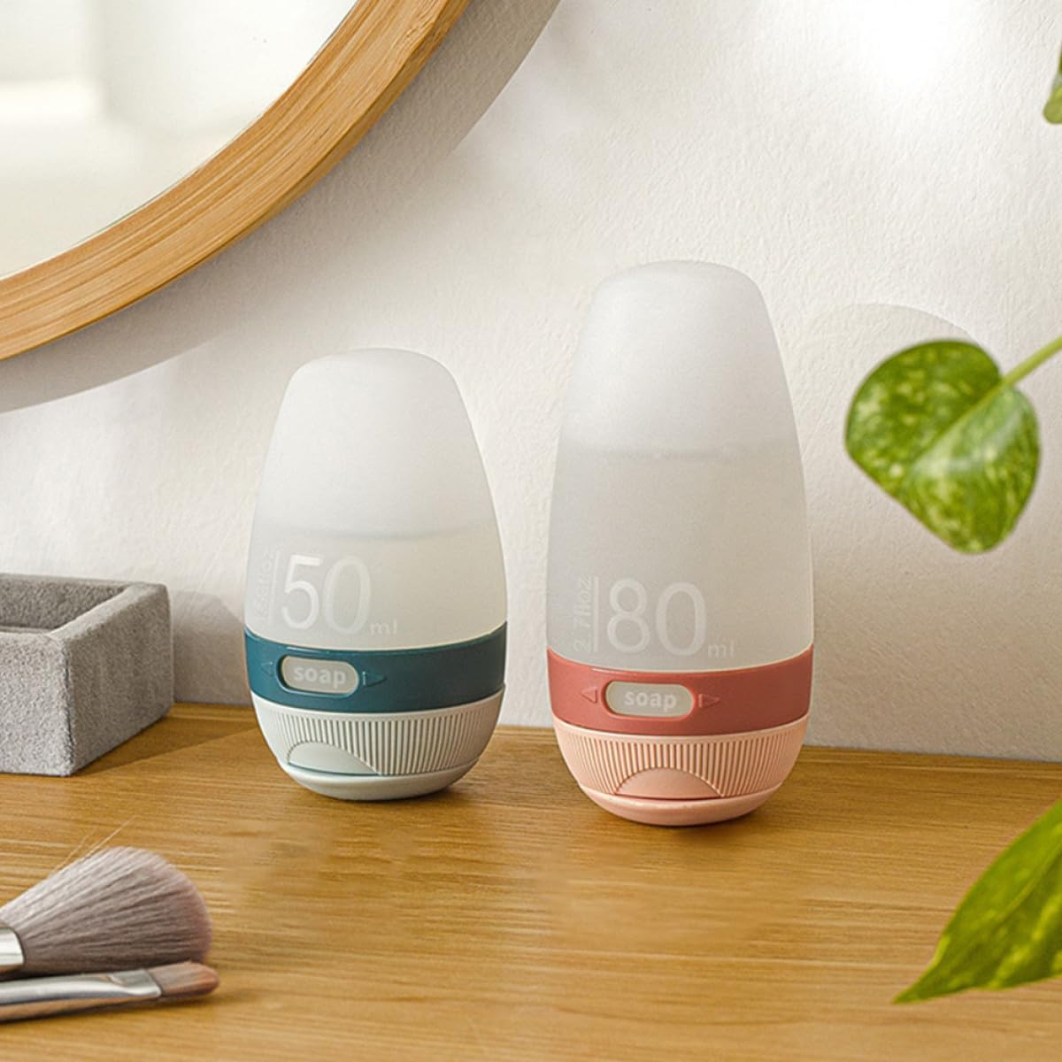 TEHAUX 2Pcs 50Ml Silicone Travel Bottles Leakproof Refillable Cosmetic Lotion Dispensers Portable Sample Containers for Skincare and Toiletries Use image number 5