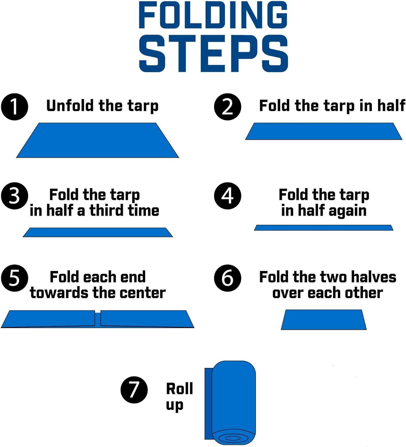 B-Air Grizzly Tarps by 9' X 12' Large Multi-Purpose Waterproof Heavy Duty Poly Tarp with Grommets Every 36", 8X8 Weave, 5 Mil Thick, for Home, Boats, Cars, Camping, Protective Cover, Blue image number 2