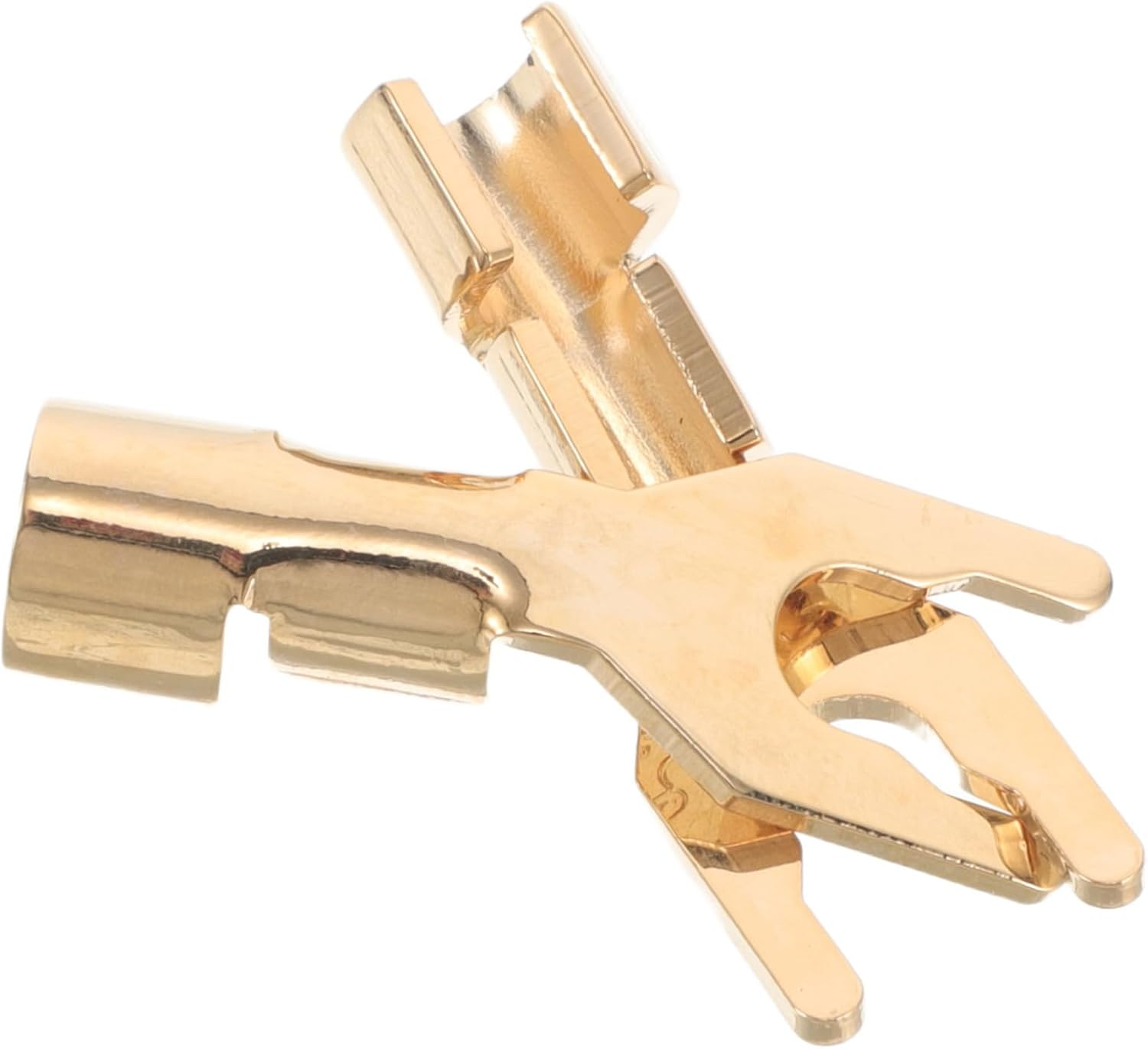 2Pcs Hifi Plated Speaker Spade Connectors Y Fork Audio Wire Plugs for Home Theater Signal Transmission with Broad Compatibility for Speakers and Recording Studios image number 2