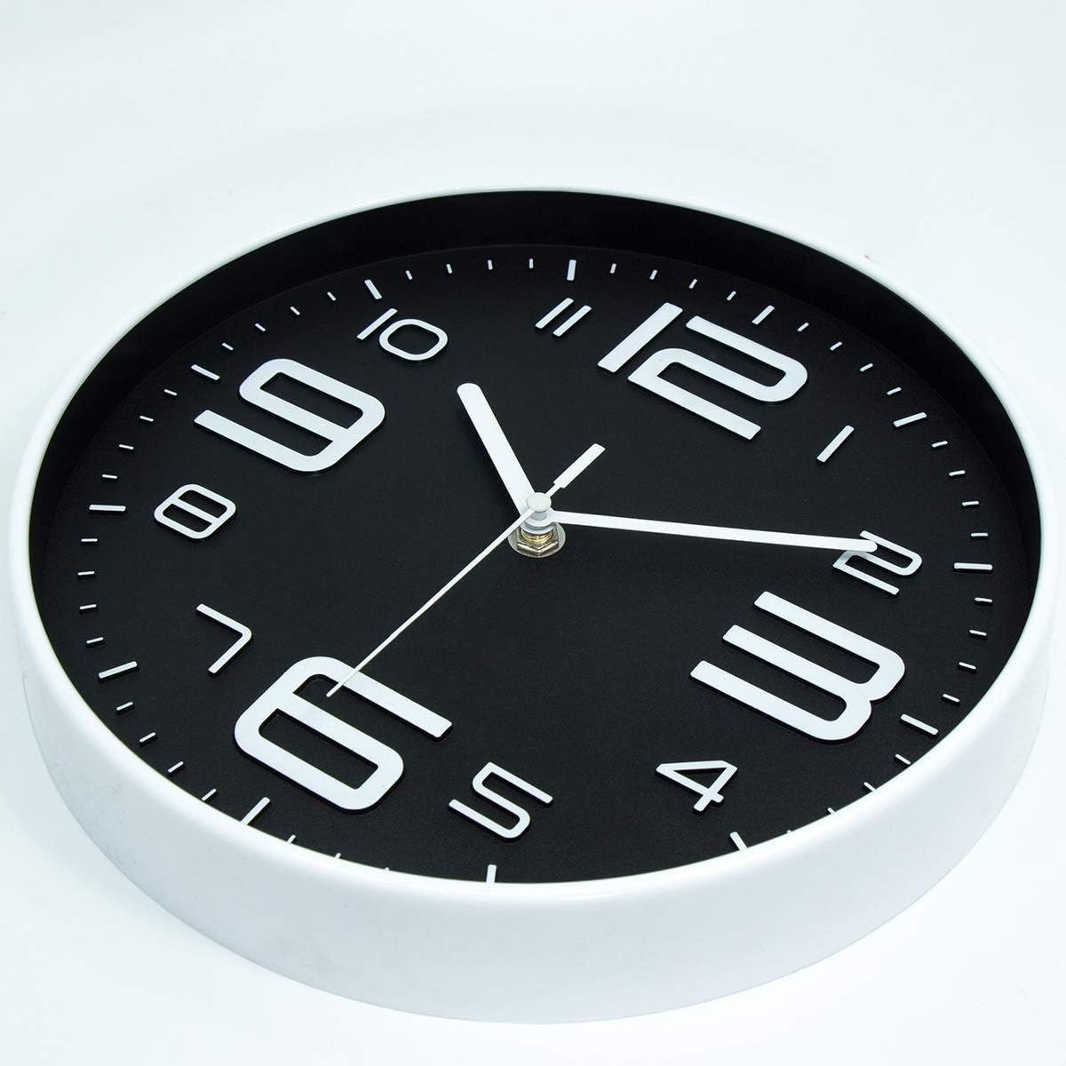 (Black) - 45Min 25Cm 3D Digital Dial Face Modern Wall Clock, Silent Non-Ticking round Home Decor Wall Clock with Arabic Numerals, 5 Colours(Black) - 10''Orange image number 6