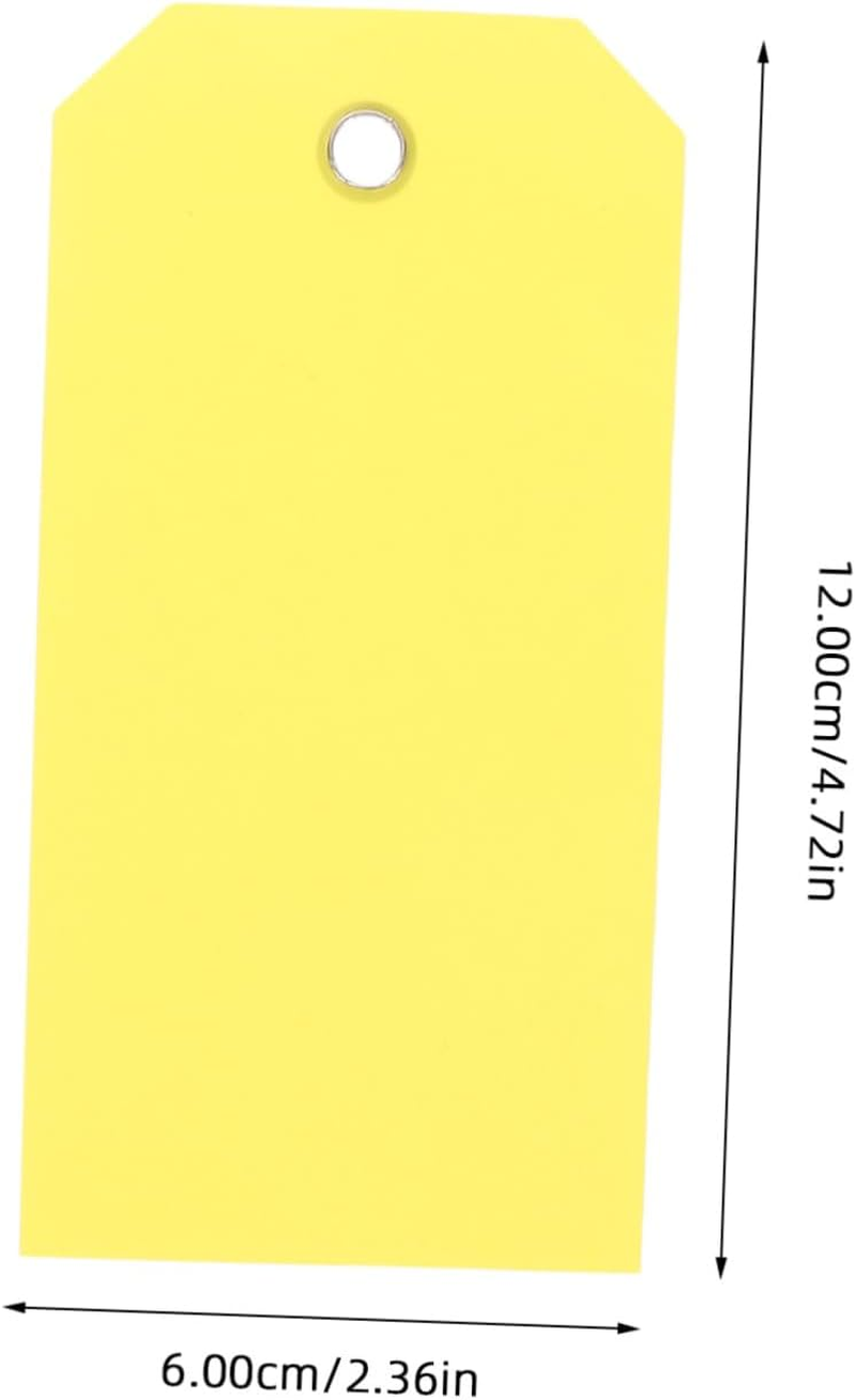 OFFSCH 100Pcs Blank PVC Luggage Tags Cute Luggage Tag Suitcase Bag Yellow Travel Essentials Plastic image number 2