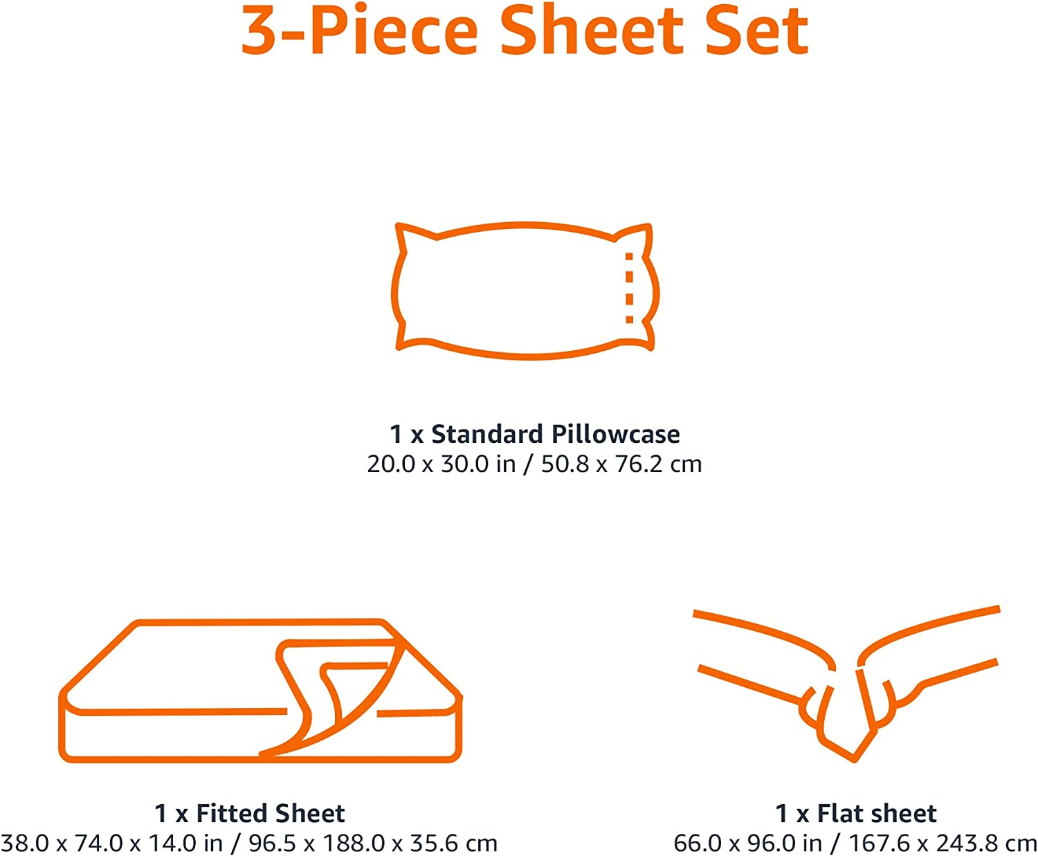 Amazon Basics Kid'S Sheet Set - Soft, Easy-Wash Microfiber, Bright Orange, Twin image number 5
