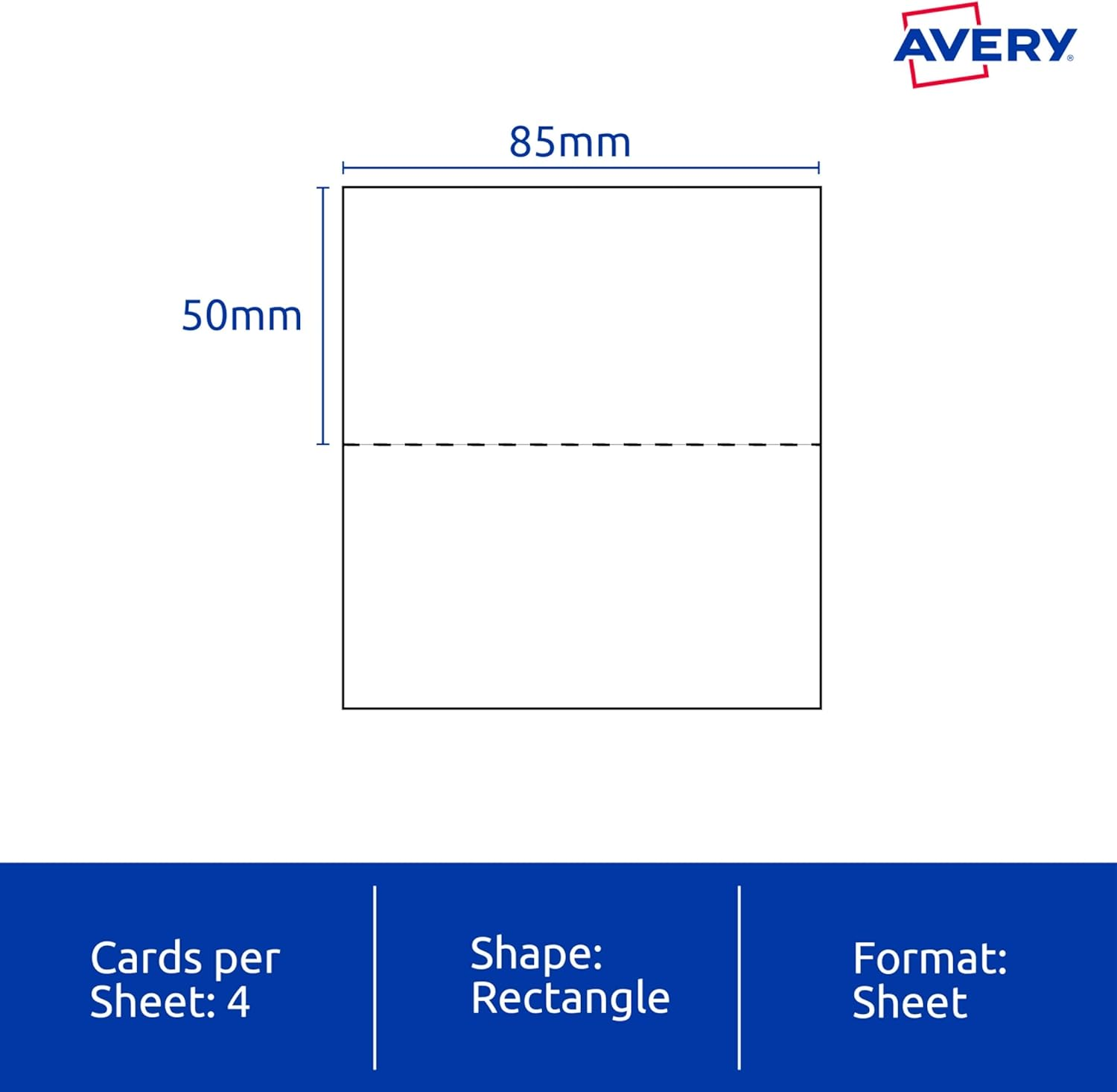 Avery Printable Folded Place Cards - Conferencing Supplies - Name Cards, 85 X 50 Mm, 40 Cards / 10 Sheets, 260 GSM (982503 / C32073) image number 2