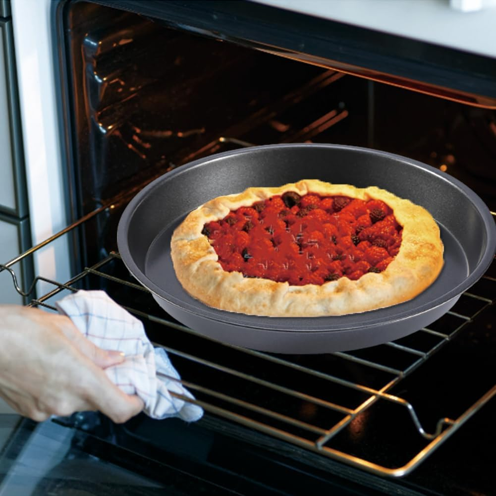 Pizza Pan, 9 Inch Metallic Deep Non Stick Bakeware Dish for Oven Baking Dishes Pans Pie Tray Premium Bakeware for Kitchenware