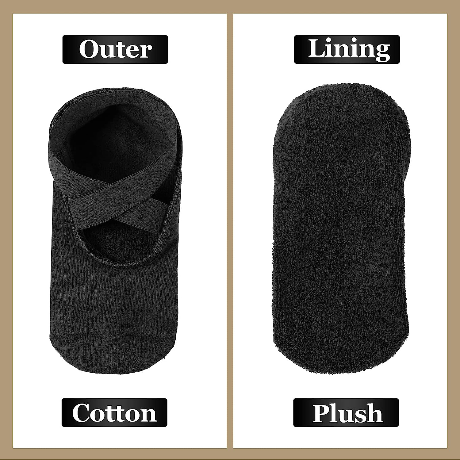 Geyoga 6 Pairs Yoga Socks for Women Nonslip Barre Socks with Straps Ballet Dance Socks for Yoga Pilates Ballet Barre Dance image number 4