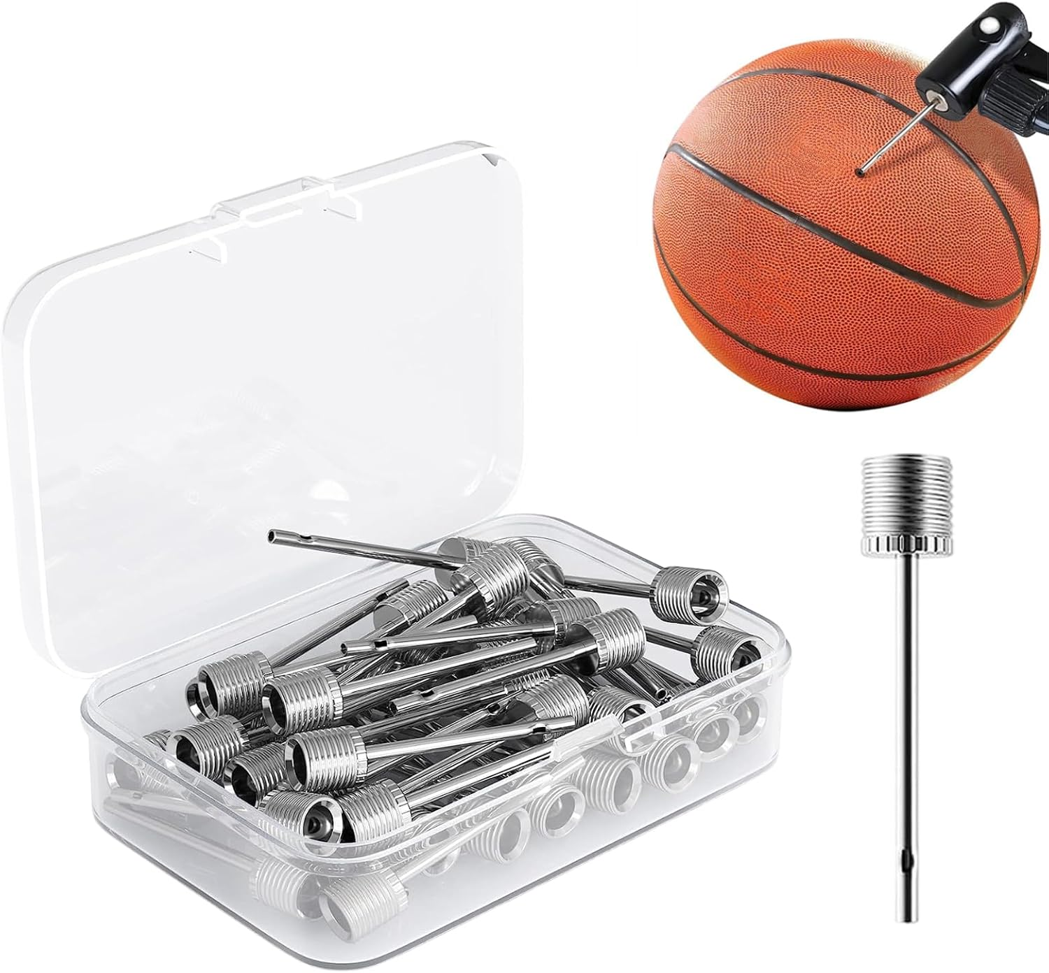 35 Pcs Elektrische Ball Pumpe Needles, Stainless Steel Air Pump Needles with 1Pcs Storage Box for Blowing up Football, Basketball, Volleyball, and All Other Sports Balls image number 4