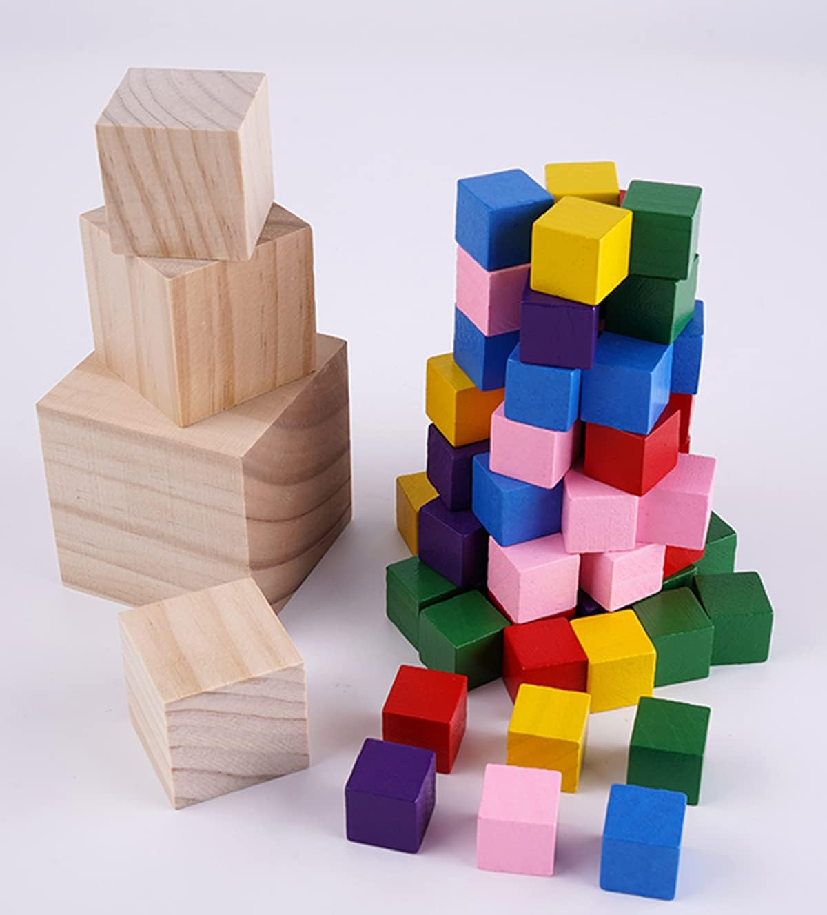 Tosnail 30 Pack 2 Inches Unfinished Wooden Cubes Wooden Blocks - Great for Crafts Making image number 4