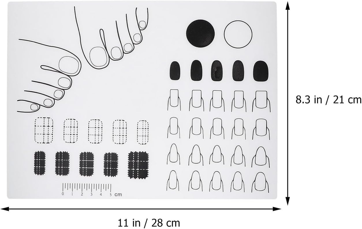 FRCOLOR Acrylic Manicure Mat Nail Table Pads Silicone for Techs Training Art Practice