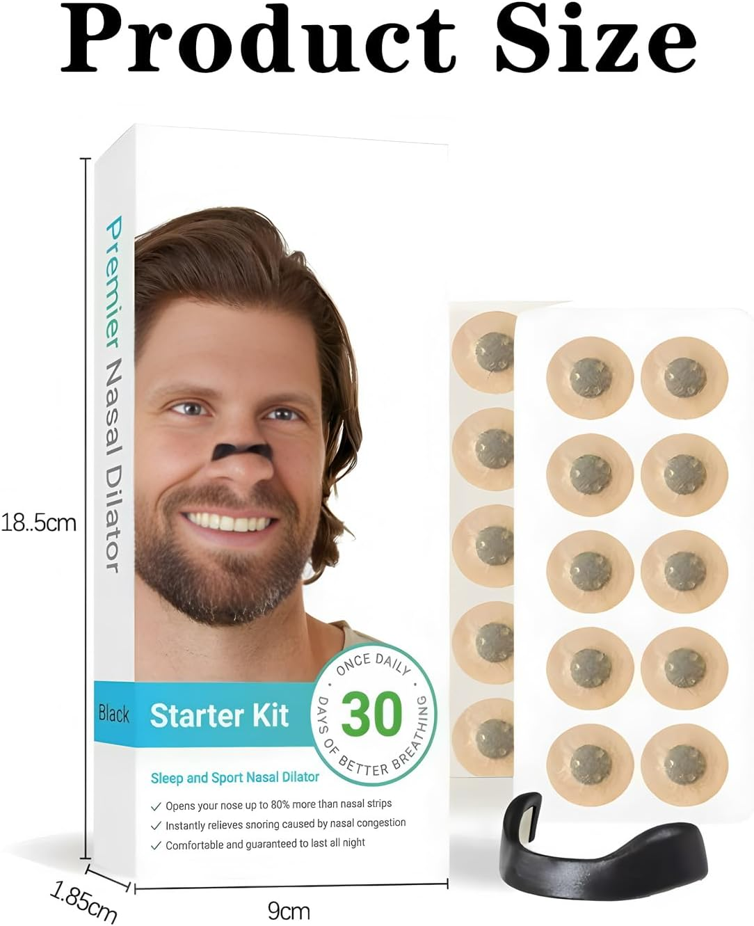 30 Pairs Magnetic Nose Strips for Snoring Relief,Anti Snoring Nasal Strips to Improve Breathing & Sleep Quality,Reusable Nose Strips for Men & Women image number 3